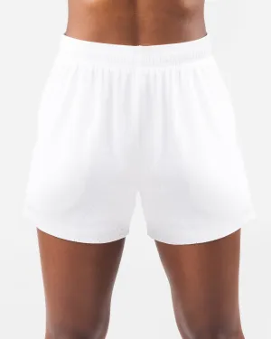 Essential Mesh Short - White Sweat Wicking Technology
