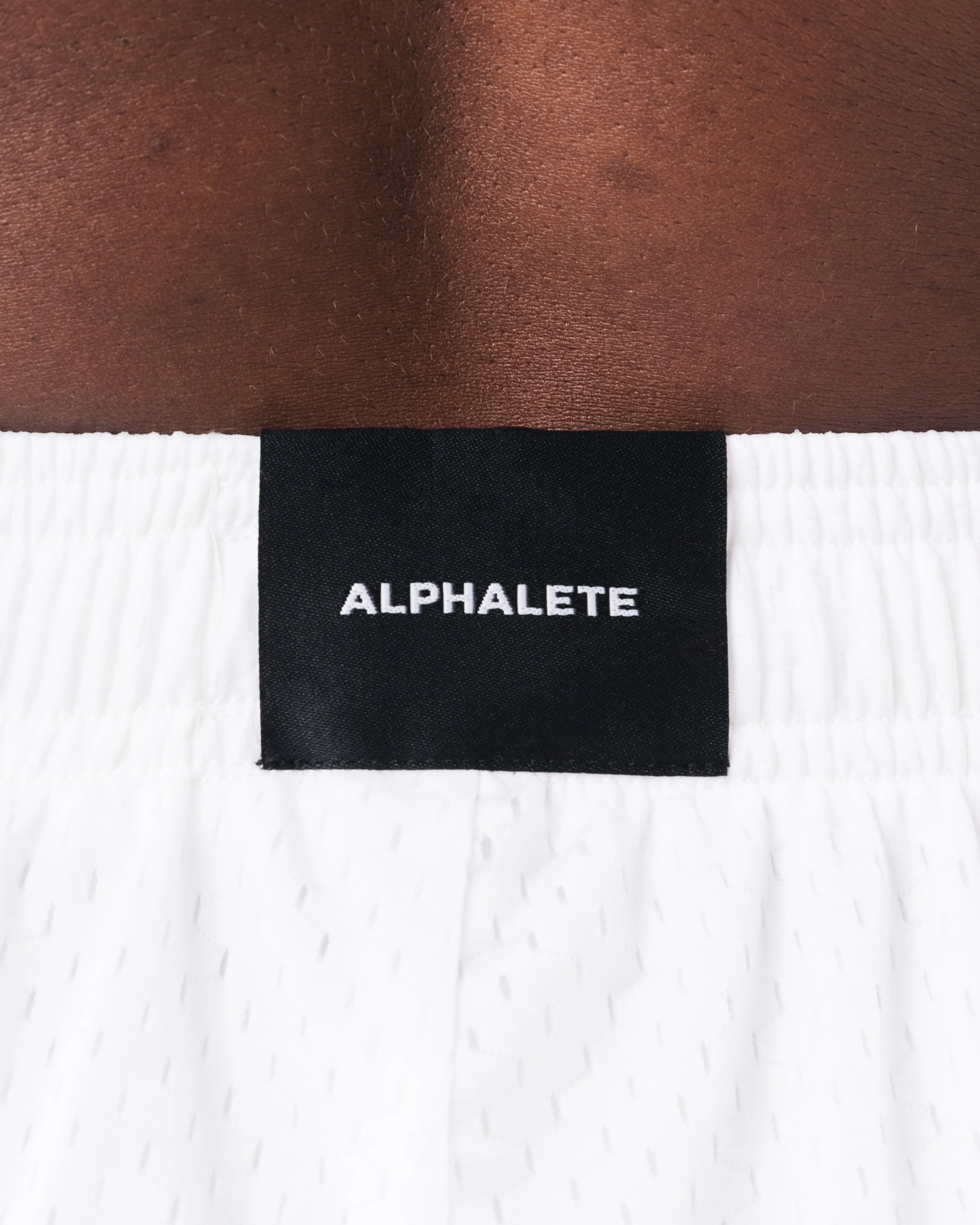 Essential Mesh Short - White Polyester fabric