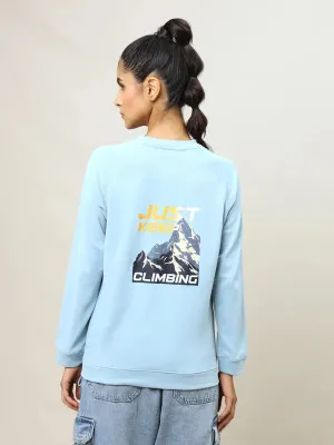 marbled Chill Wear Women Printed Slim Fit Crew Neck Pullover with ELASTO PLUS