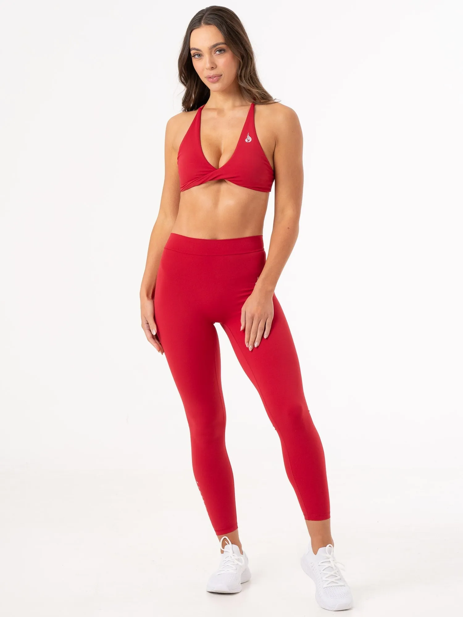 NKD Twist Sports Bra - Cherry Red Easy adjustment Breathable Mesh Panels