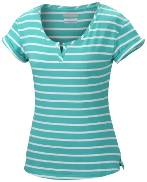 Moisture Management Fabric Columbia Women Yellow Reel Beauty II Short Sleeve Shirt