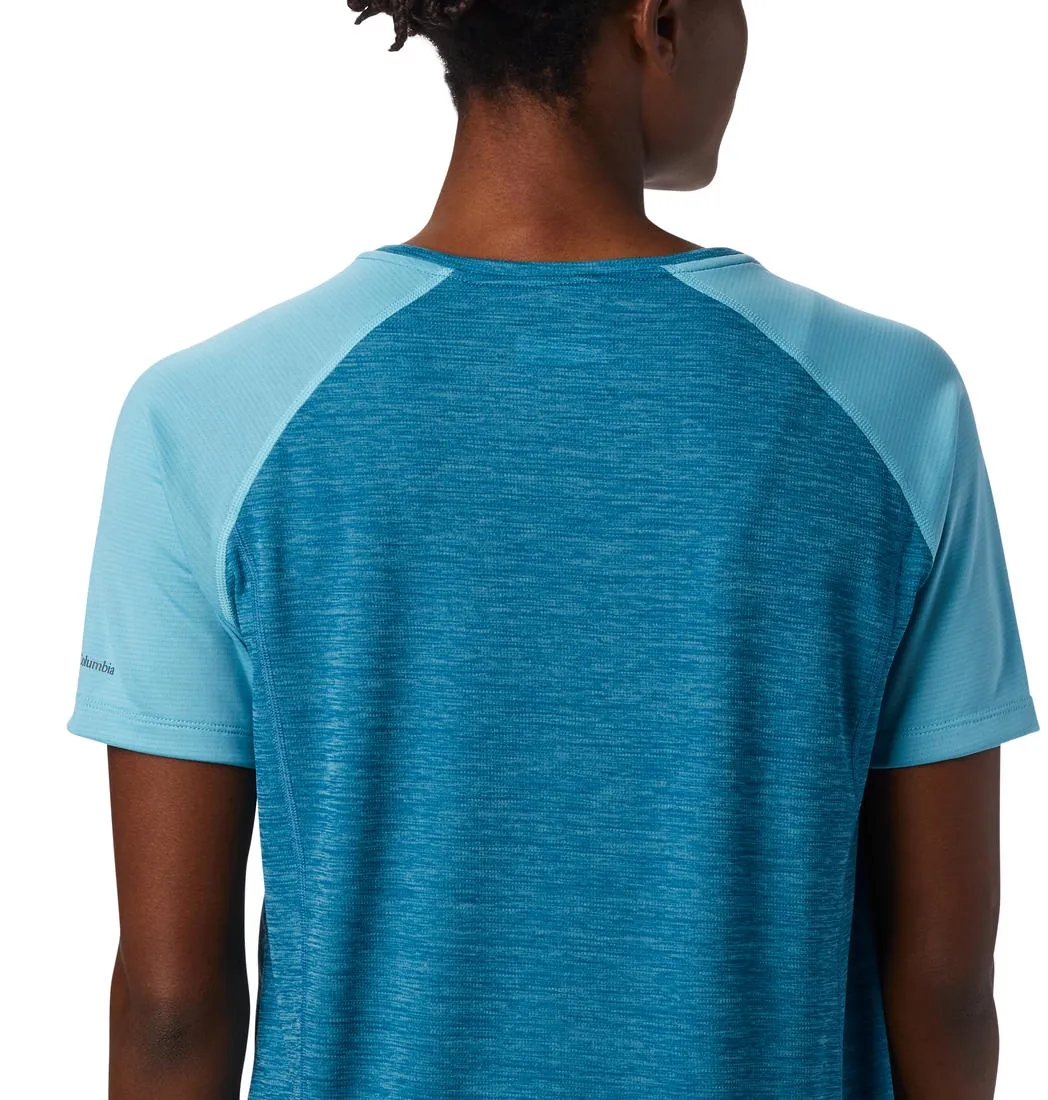 Columbia Women Blue Bryce Peak Short Sleeve (Sun Protection) Everyday Fashion Look