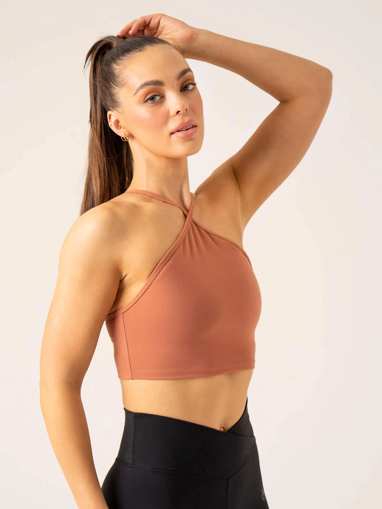 Enhanced Core Stability Momentum Tank Bra - Clay