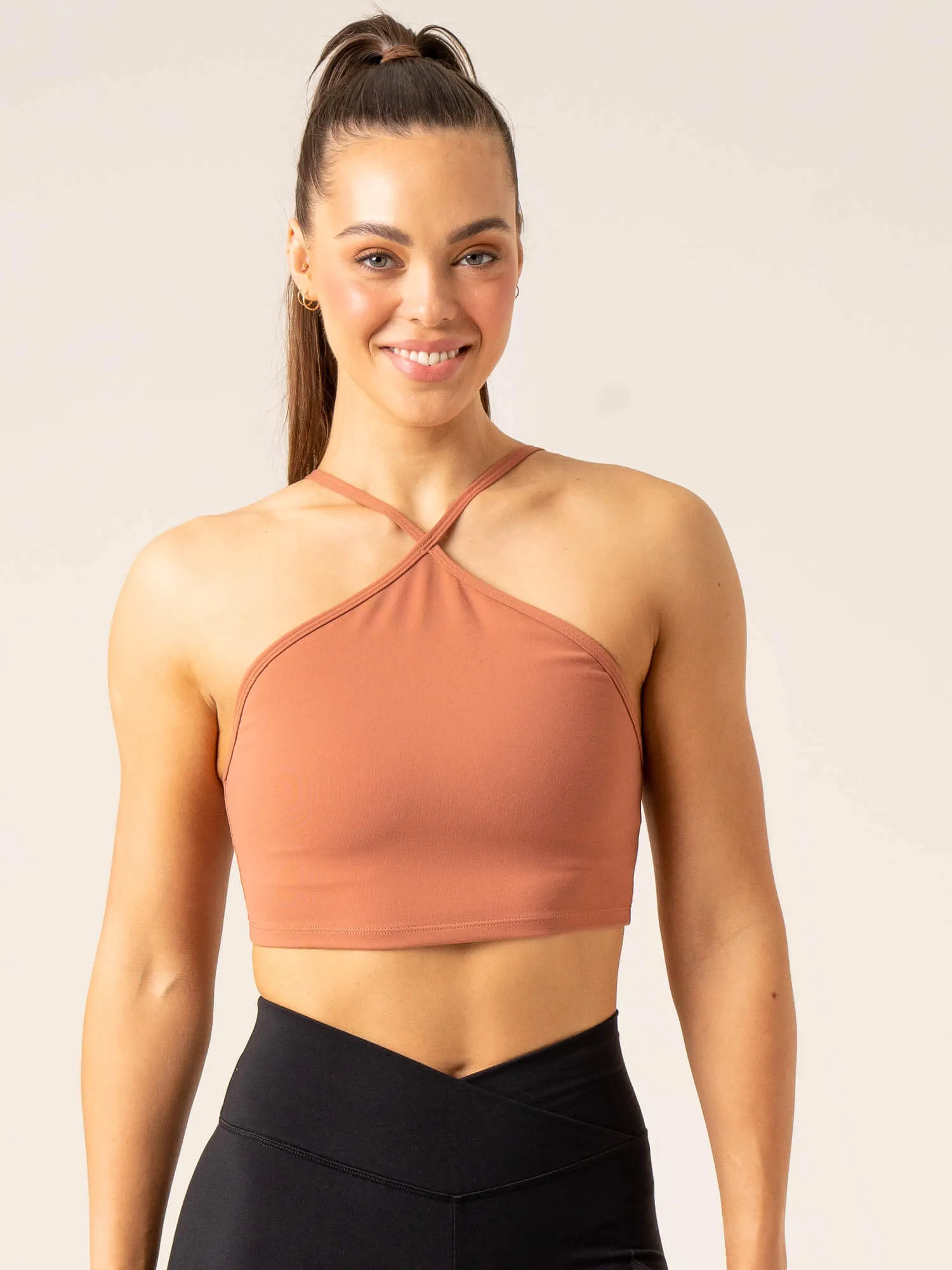Soft Closure Momentum Tank Bra - Clay