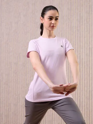 Eco friendly materials Women Solid Slim Fit Crew Neck T-shirt with TECHNO COOL