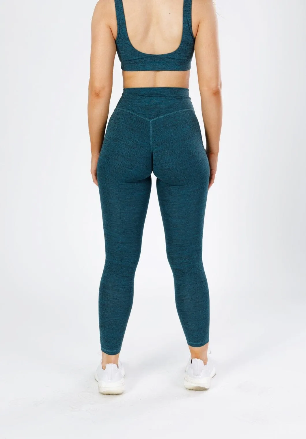 Fitness Lover Moisture Wicking Rib Knit Postpartum Fit Reluna Spacedye Original Sculptseam? Legging Green Static