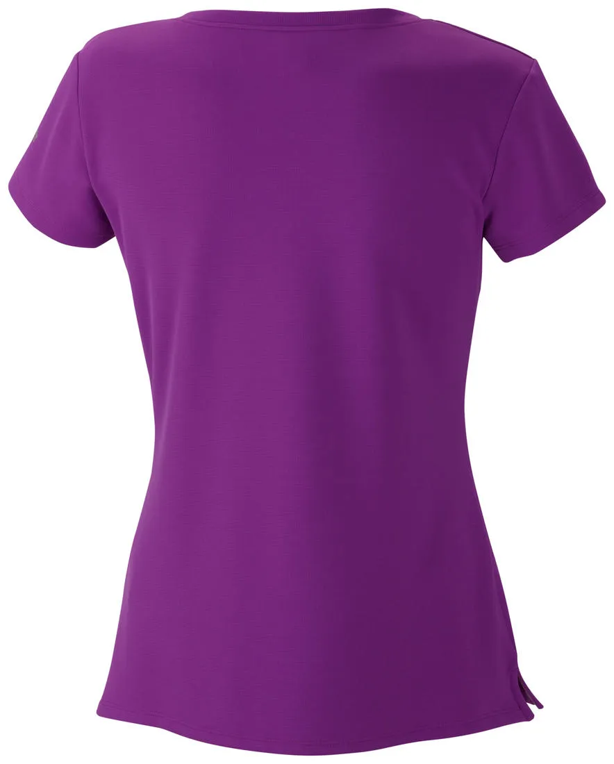 Fashion-Forward Look Layer Ready Fit Columbia Women Purple Innisfree Short Sleeve Shirt