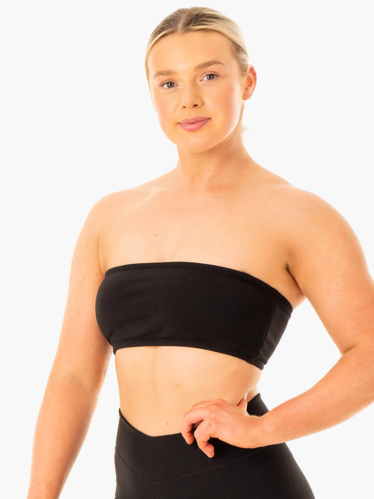 Fully Encapsulated Cups Convertible Bandeau Sports Bra - Black