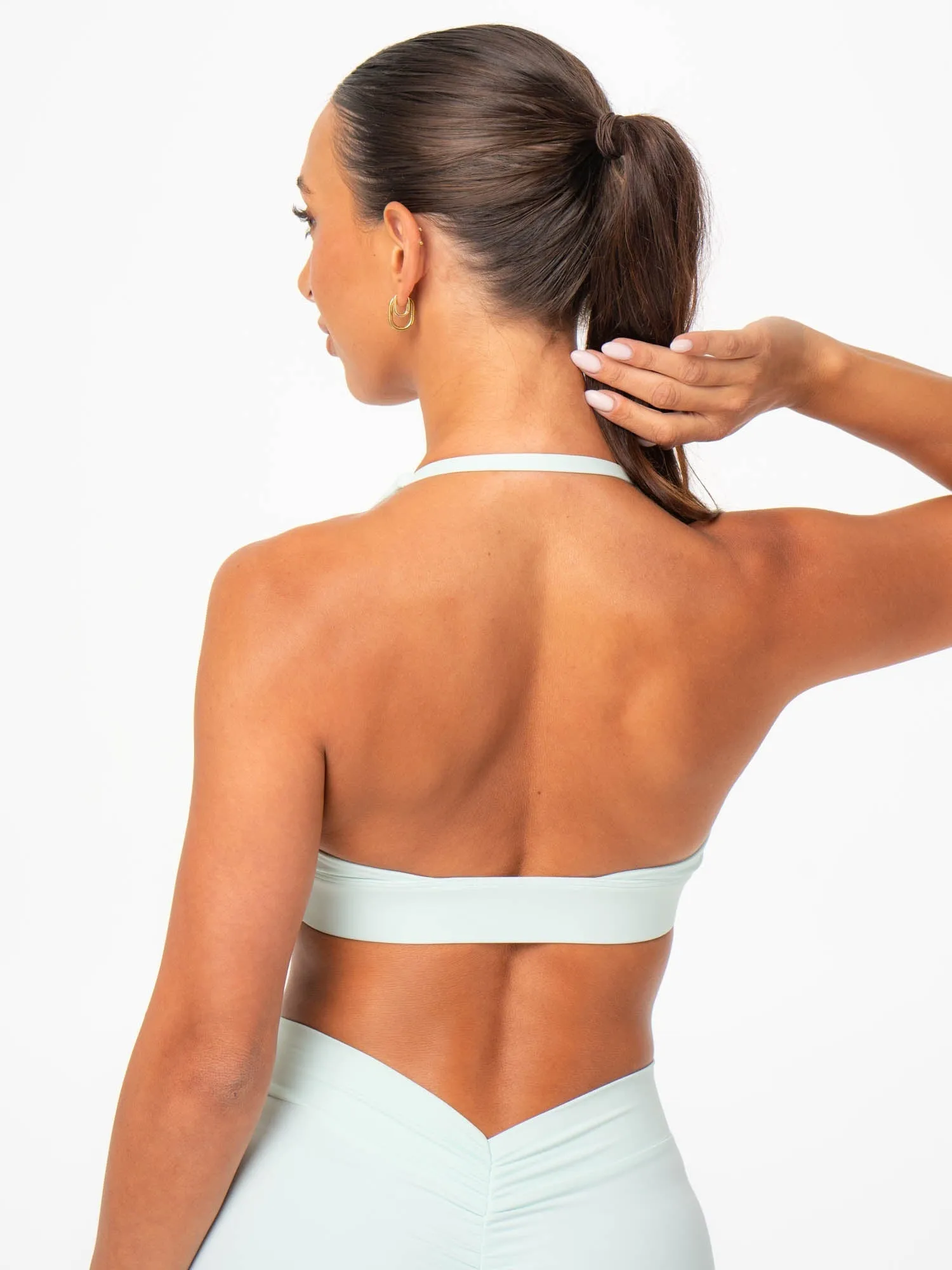 Snapped Smooth Support NKD Halter Sports Bra - Cool Mint