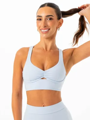 Eco-friendly Wide straps seams NKD Underwire Bra - Sky Blue