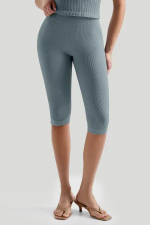 Ribbed Capri Pants Plus Size Shape Retain