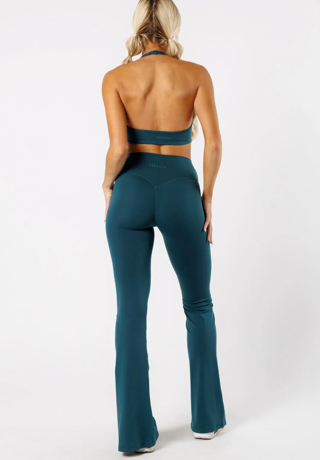 Fade Resistant Budget Friendly Chic Stretch Fit Reluna? Front Slit Sculptseam? Flare Leggings 34" Serpentine