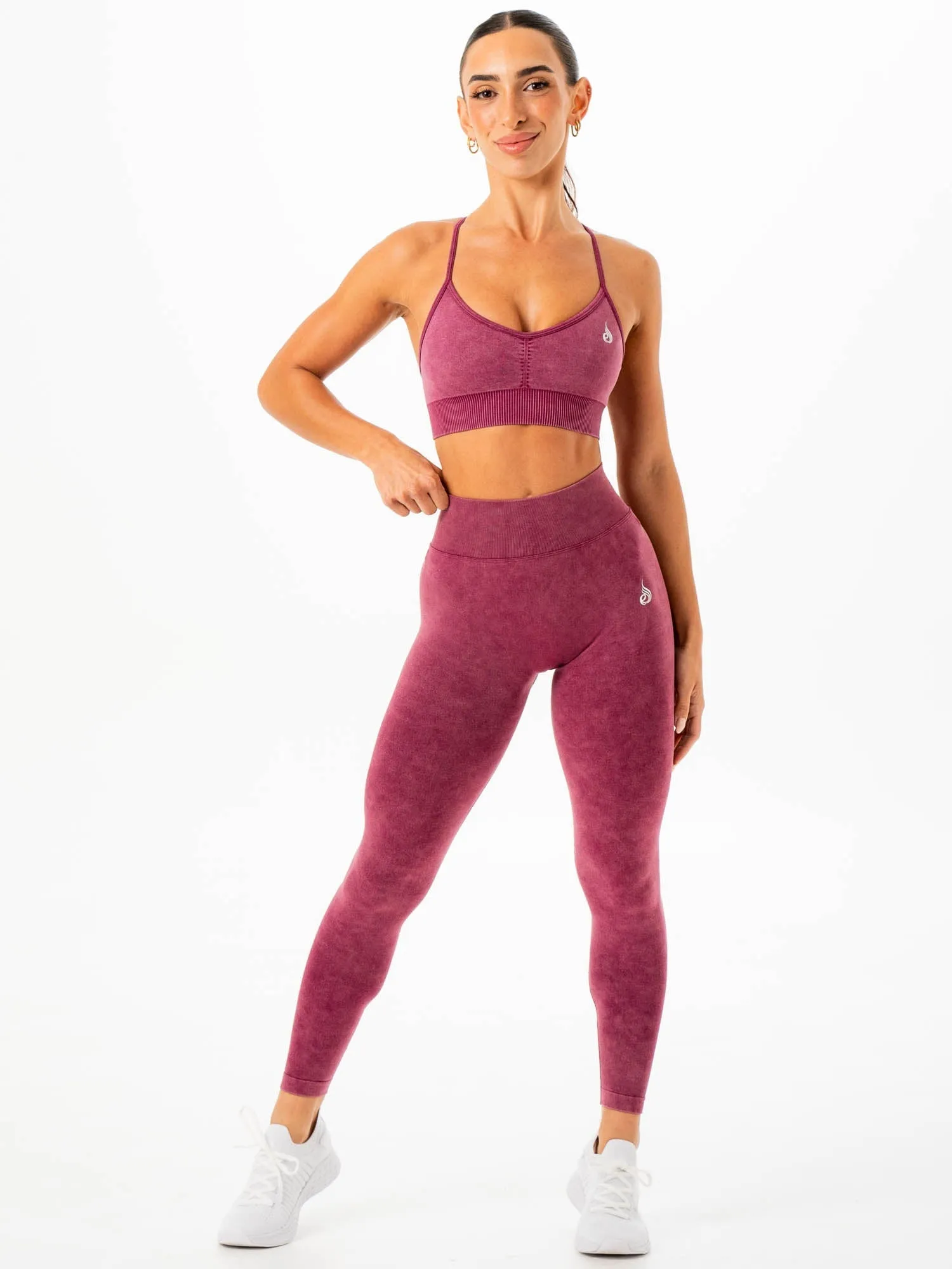 Stonewash Seamless Sports Bra - Wine Stonewash Large seams Neutral athletic apparel