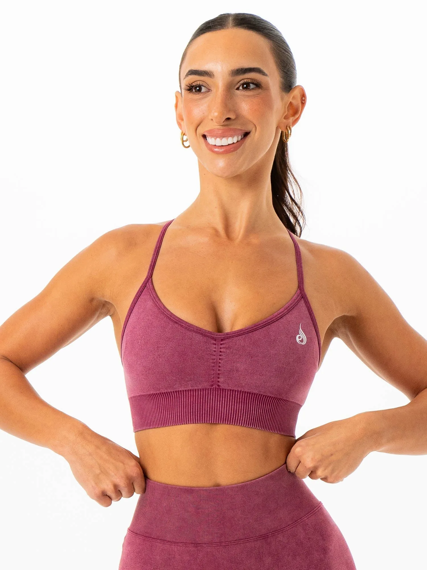 Stonewash Seamless Sports Bra - Wine Stonewash Classic activewear