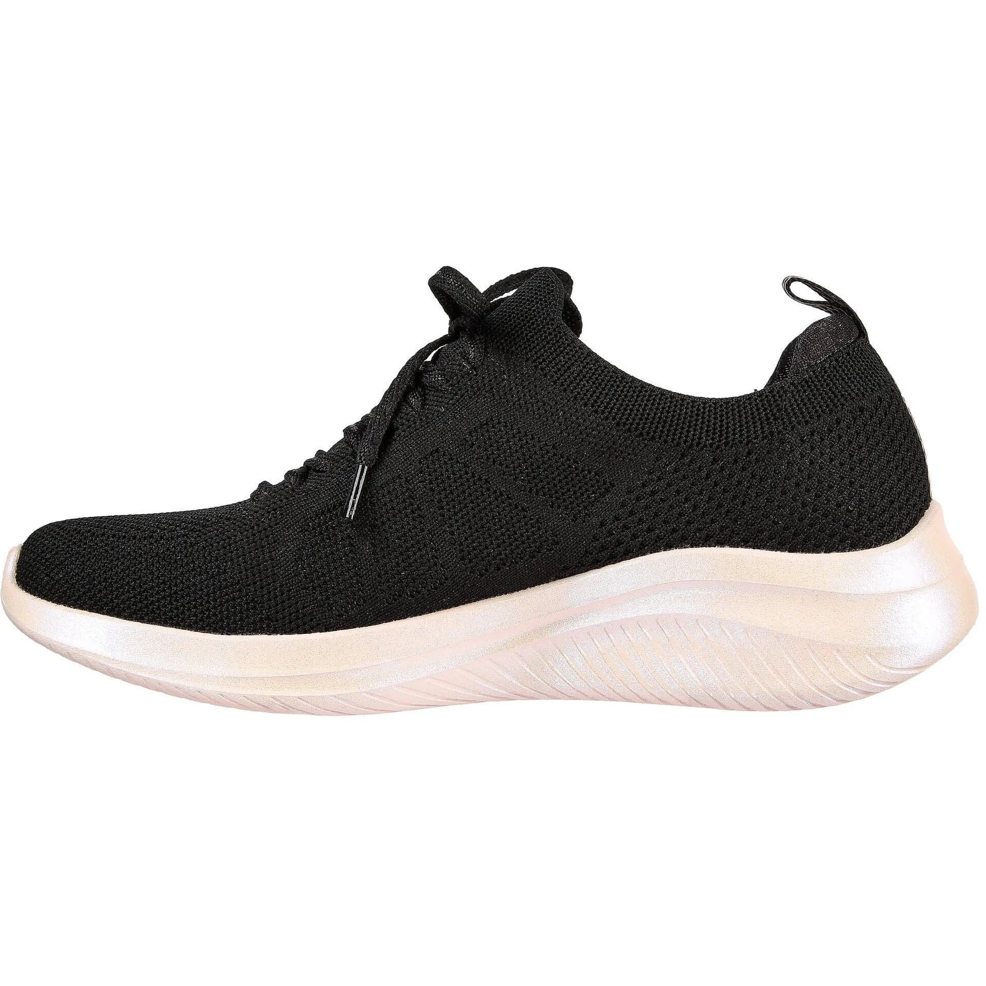 Non Slip Tread Pattern Abrasion Resistant Toe Skechers Ultra Flex 3.0 Glowing Sky Womens Training Shoes - Black