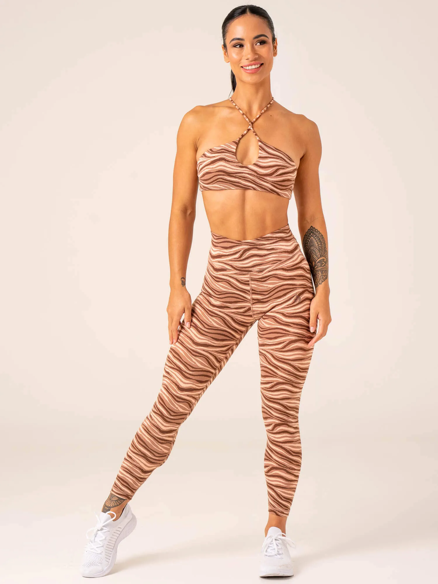 Unstoppable Sports Bra - Mocha Zebra Flexible frame Indoor sports