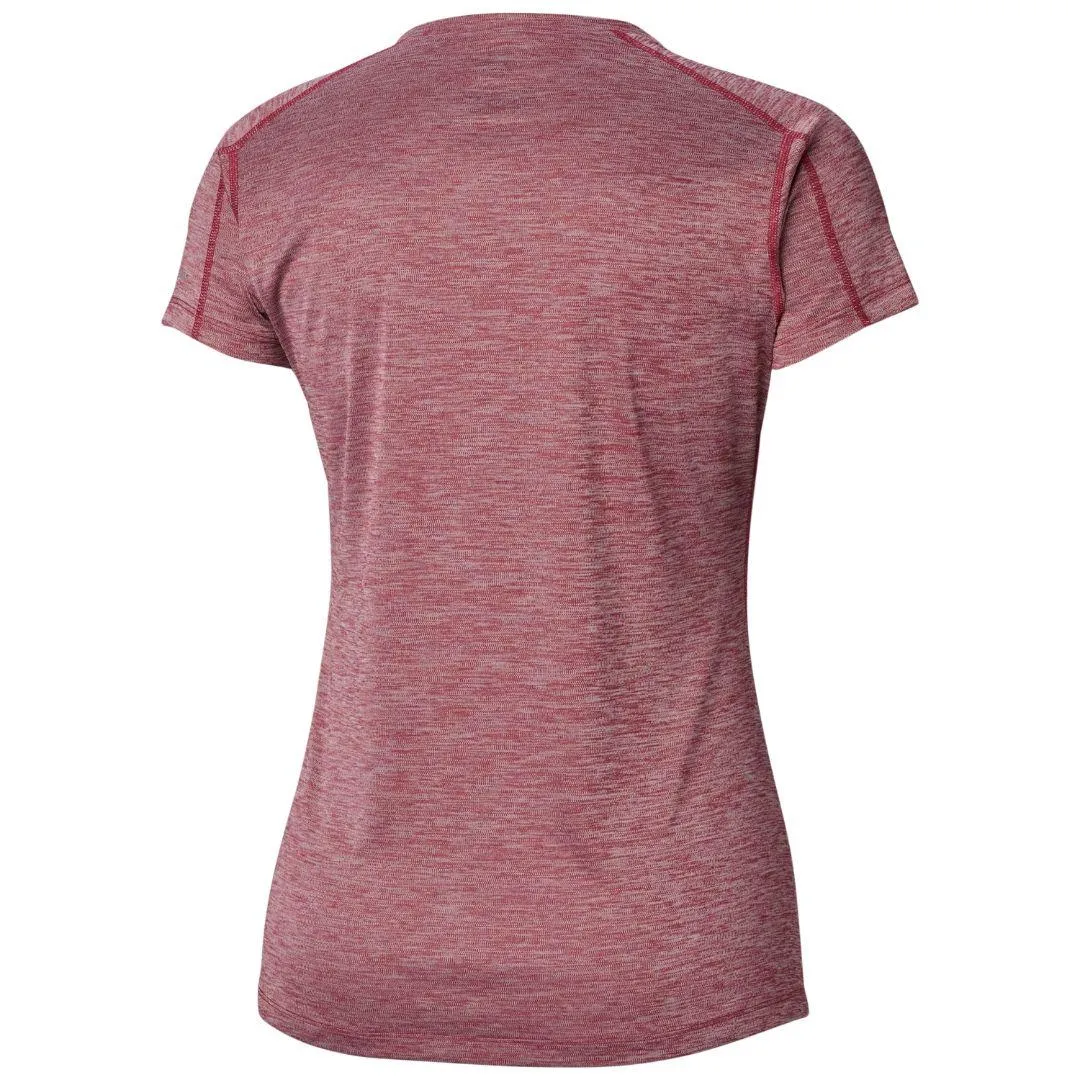 Columbia Women Purple Zero Rules Short Sleeve Shirt (Sun Protection) Chill Design Layered Collar Structure