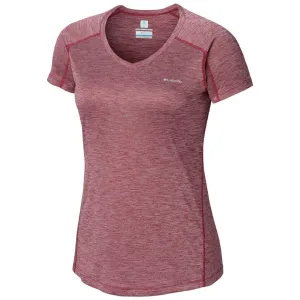 Columbia Women Purple Zero Rules Short Sleeve Shirt (Sun Protection) Easy Fit Wear Flexible Comfort