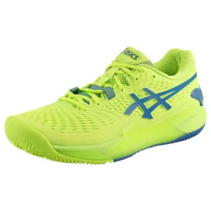 Beginner Runners Training Style Asics Women's Gel-Resolution 9 - Clay - Hazard Green/Reborn Blue