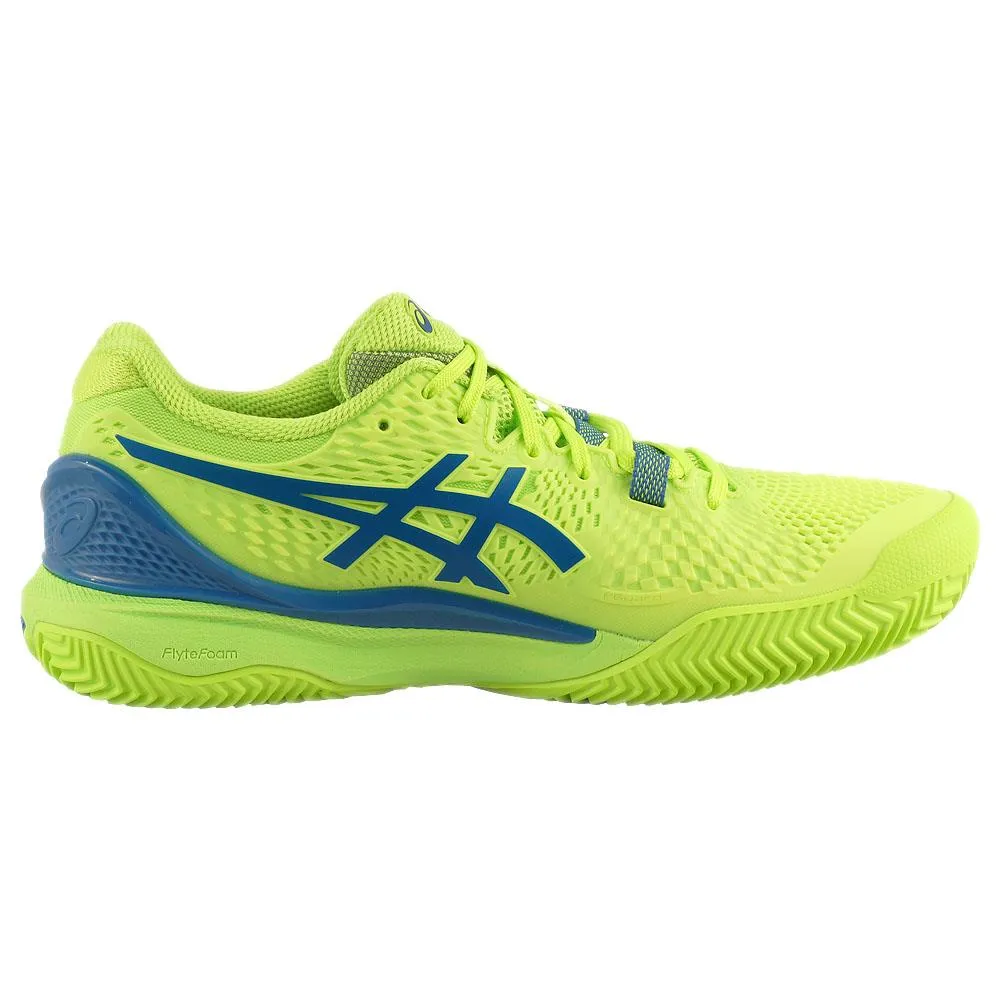 Asics Women's Gel-Resolution 9 - Clay - Hazard Green/Reborn Blue Volumetric Tongue Design