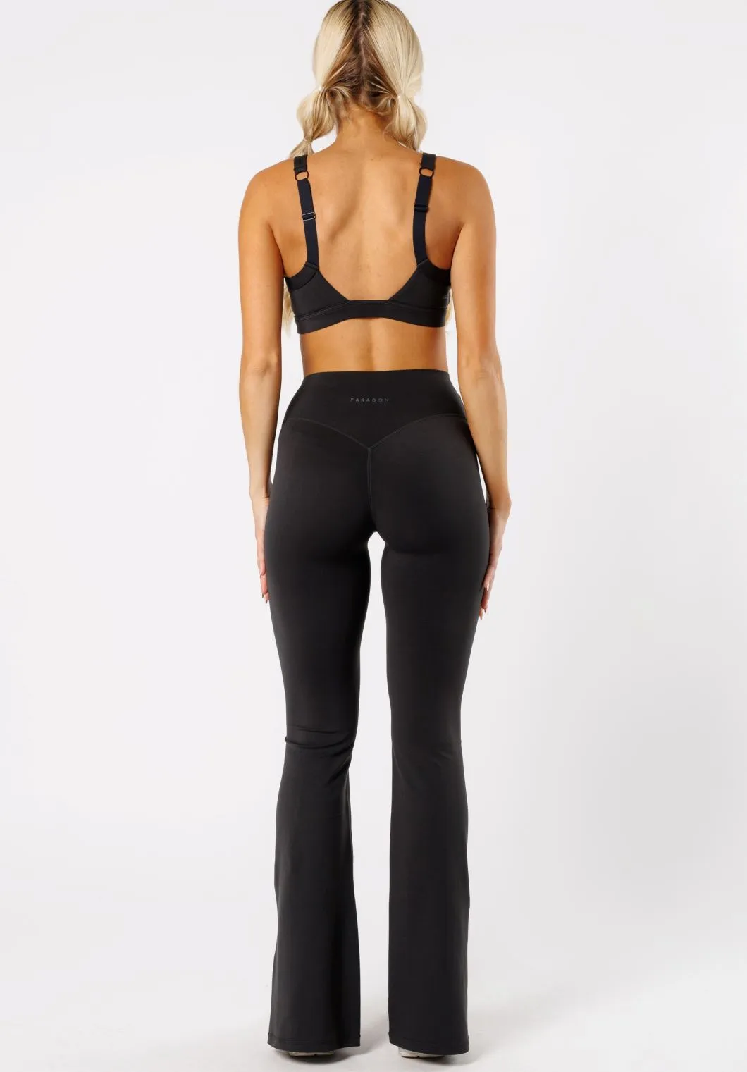 Moisture Management Reluna? Front Slit Sculptseam? Flare Leggings 34" Black