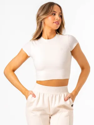 Breathable Waist Casual Look NKD Tee - Vanilla