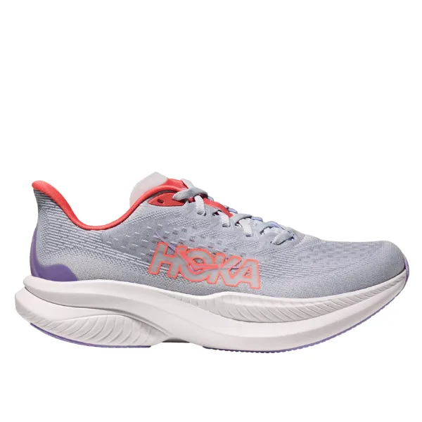 HOKA Women's Mach 6 Wide Grey/Orange reinforced - toe - area - durability shoes