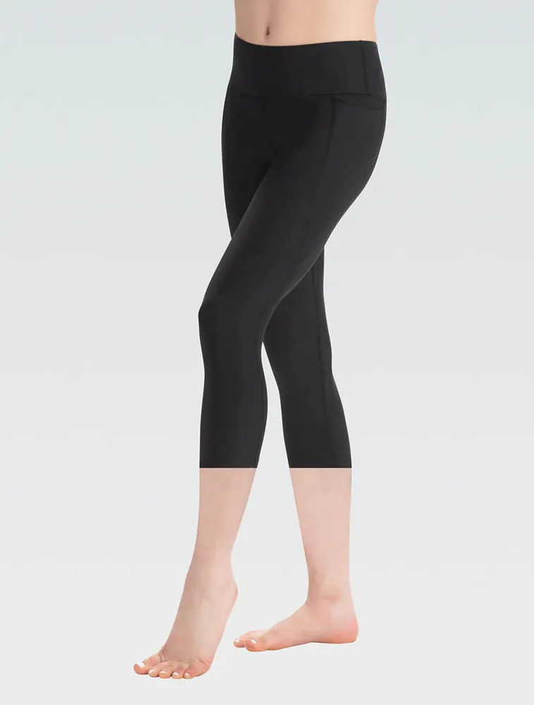 High-Waisted Bonded Capris Squat Proof