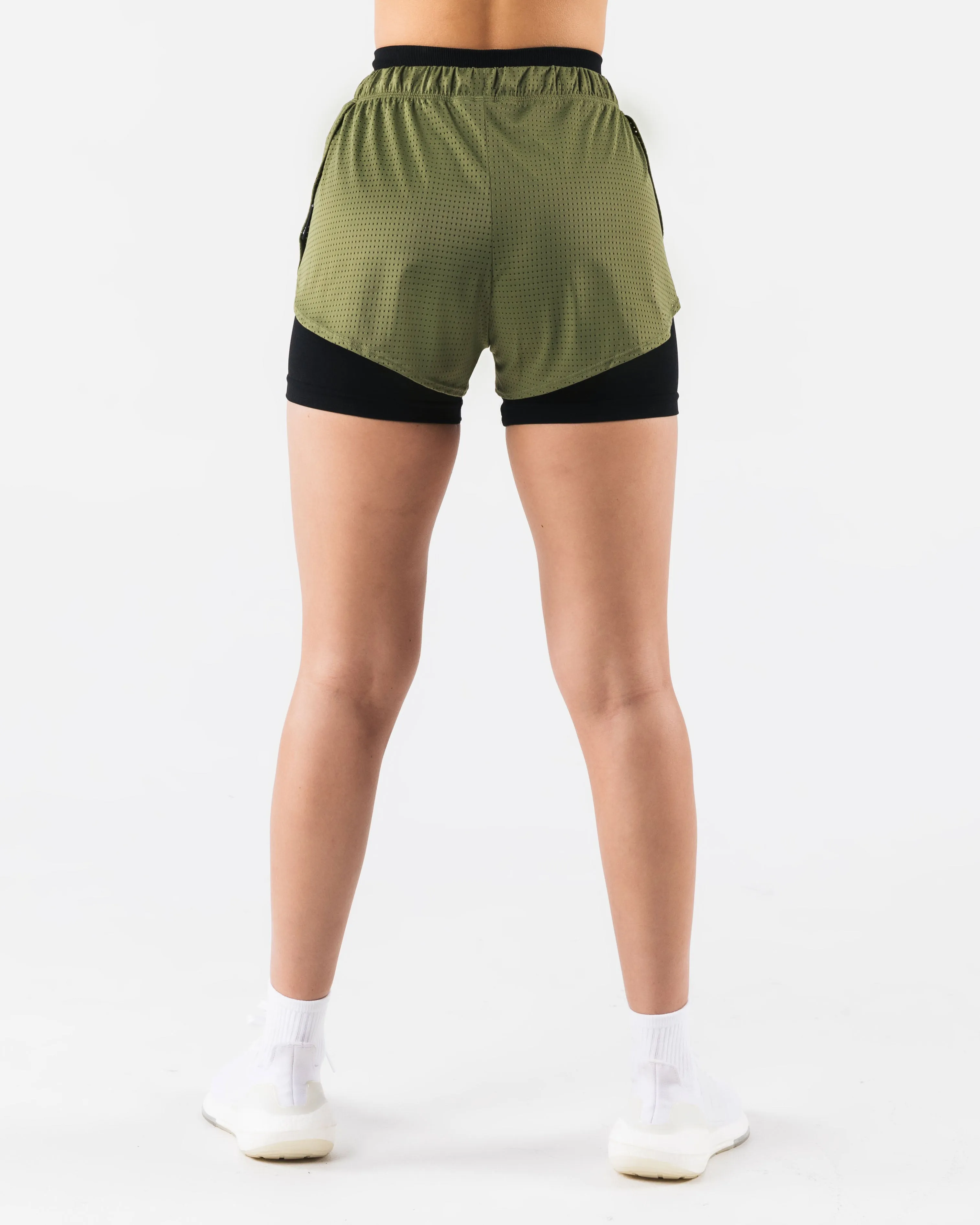 Chill Vibes Fit Quick Dry Material Margo Mesh Short - Agave