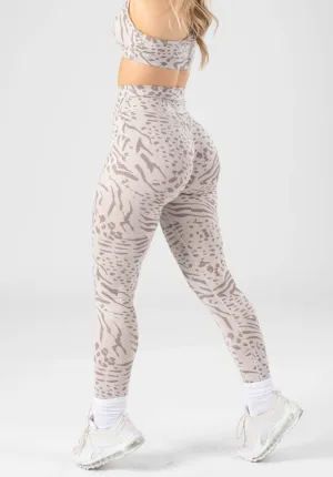 Matte Finish Camping Gear Unisex Style Reluna Crossover Sculptseam? Legging Snow Leopard