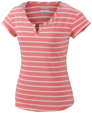 Columbia Women Orange Reel Beauty II Short Sleeve Shirt AntiStaticLining Relaxed Style