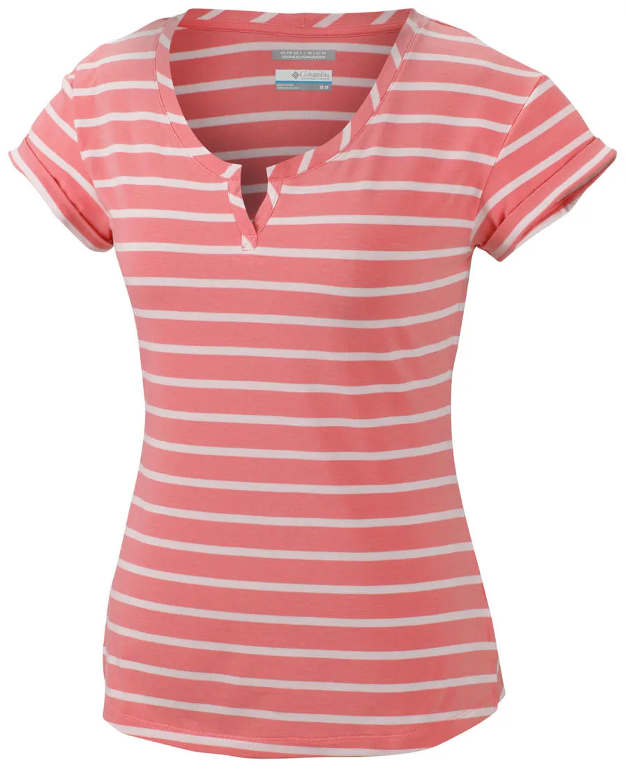 Columbia Women Orange Reel Beauty II Short Sleeve Shirt AntiStaticLining Relaxed Style