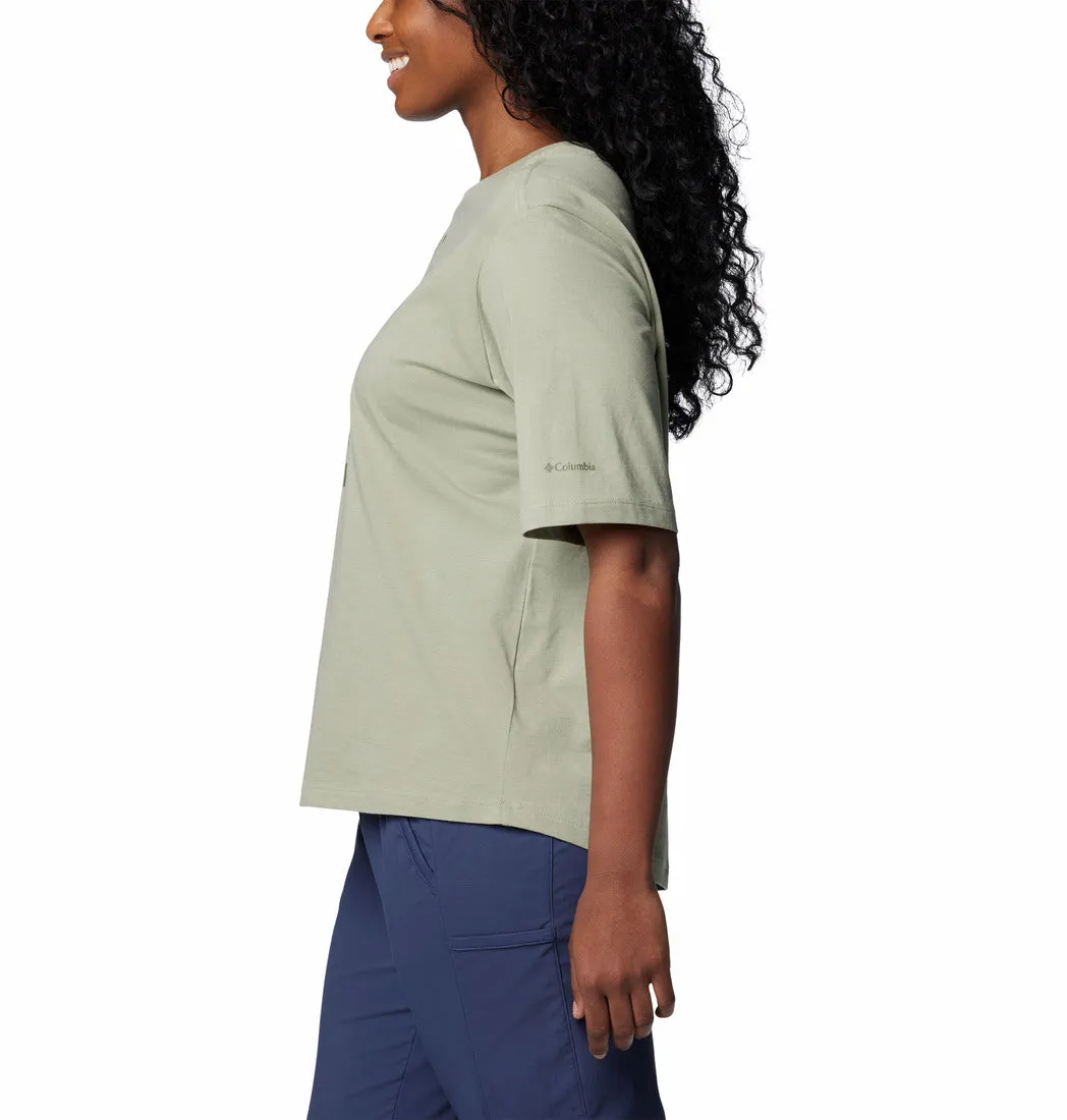 Columbia Women Green North Cascades Relaxed Tee Anti-static All-Weather Wear