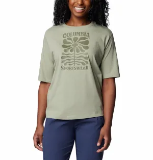Columbia Women Green North Cascades Relaxed Tee Comfy and Versatile Casual Flex Design