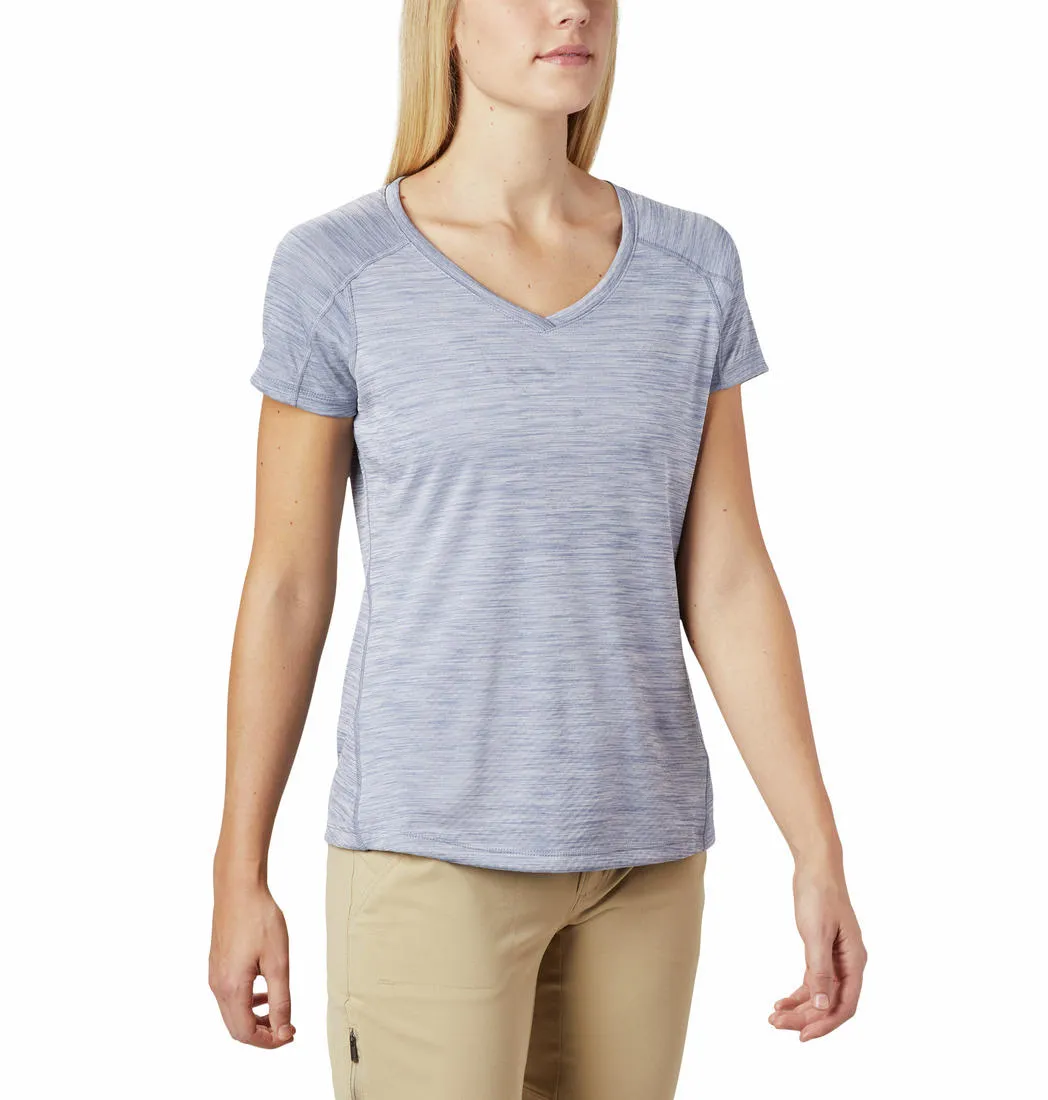 Columbia Women Blue Zero Rules Short Sleeve Shirt (Sun Protection) Short Sleeve