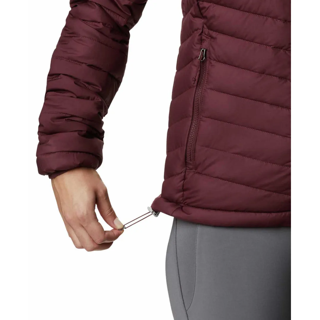 Lightweight Waterproof Urban Wear Columbia Women Maroon Powder Lite Hooded Jacket