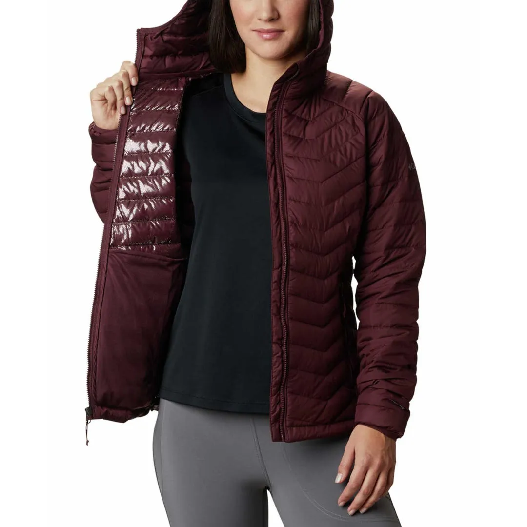 Advice Columbia Women Maroon Powder Lite Hooded Jacket