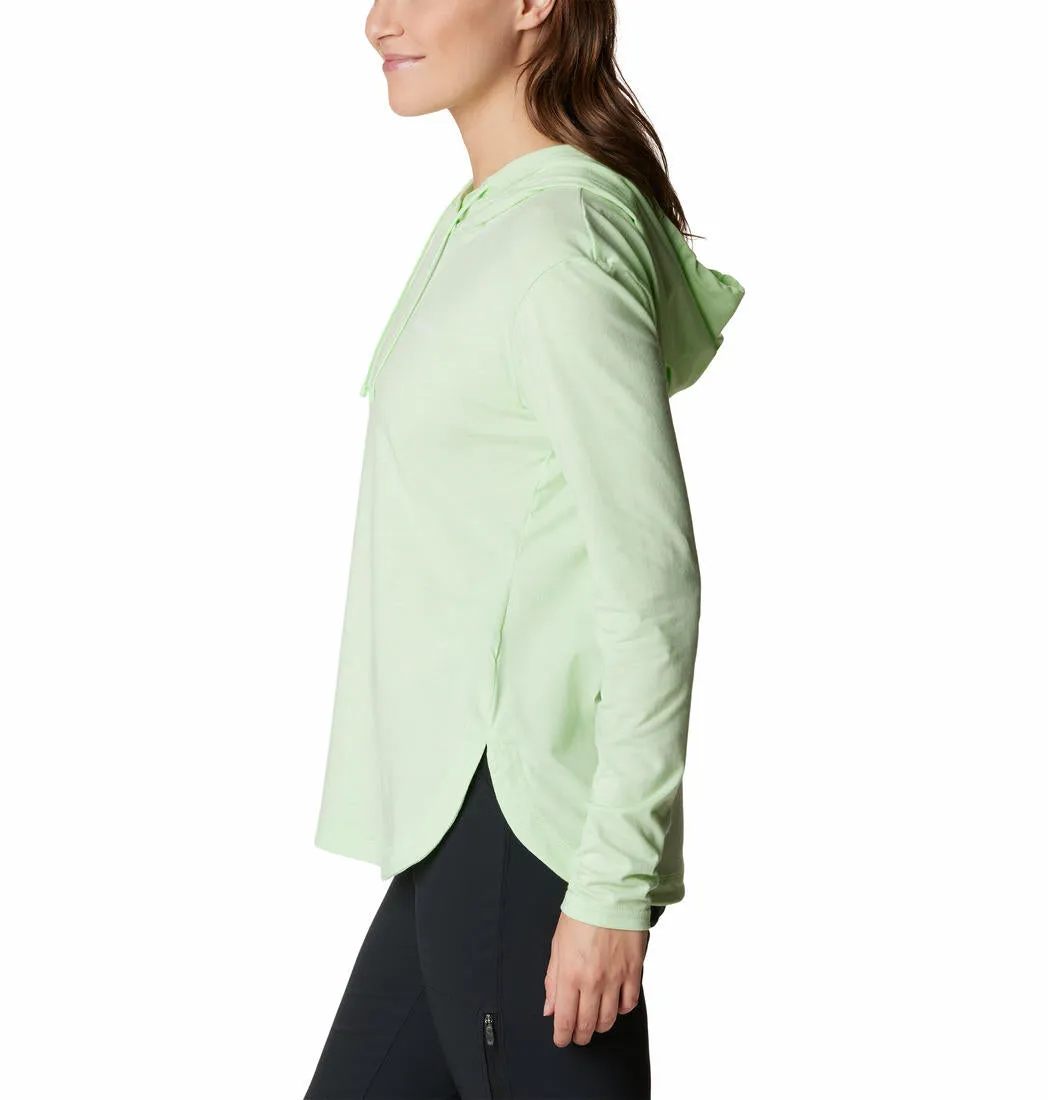 Universal Silhouette Premium Material Columbia Women Green Sun Trek Hooded Pullover (Sun Protection)