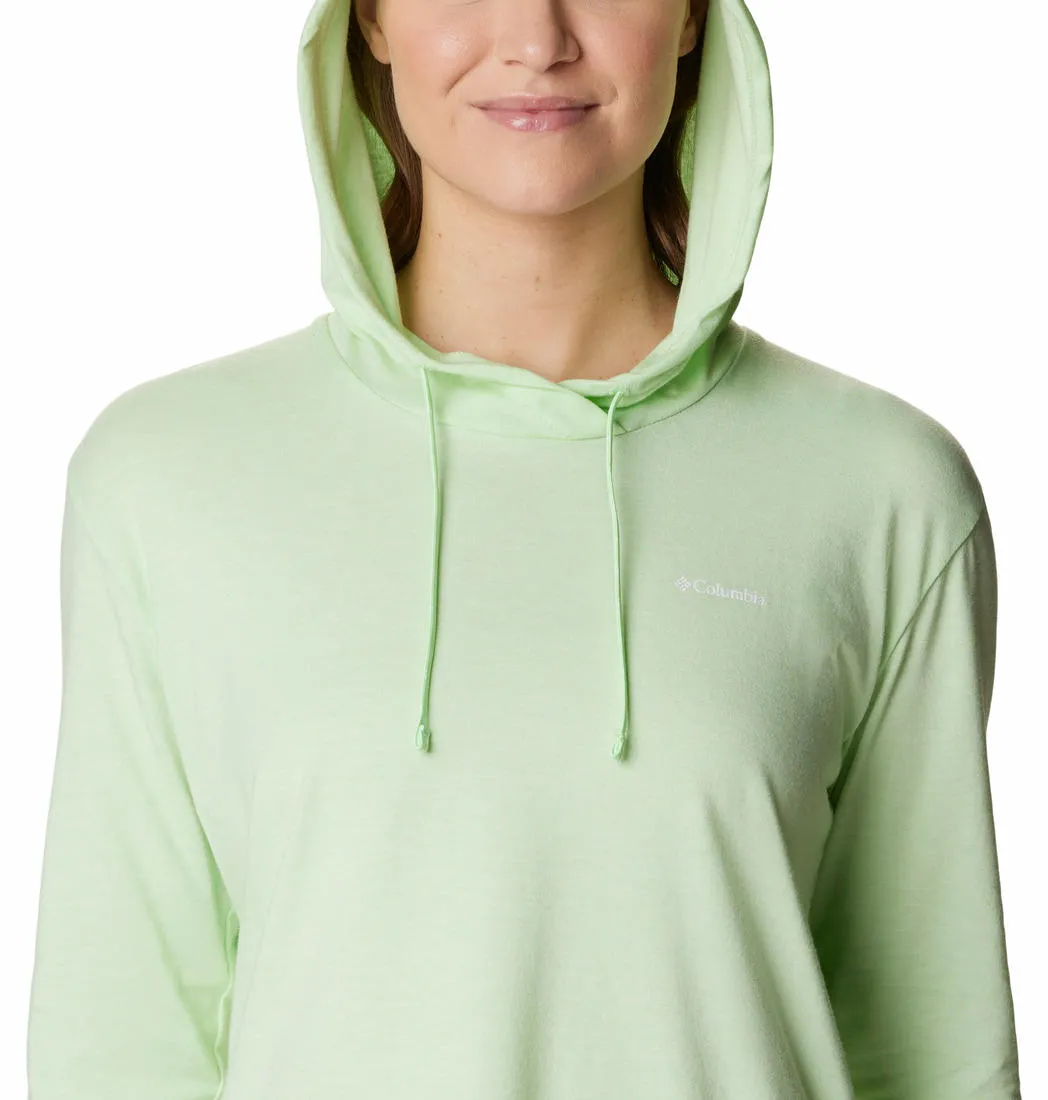 Travel Ready Columbia Women Green Sun Trek Hooded Pullover (Sun Protection)