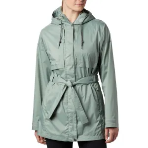 Columbia Women Green Pardon My Trench Rain Jacket Abrasion Resistant Fabric Cold Weather Gear