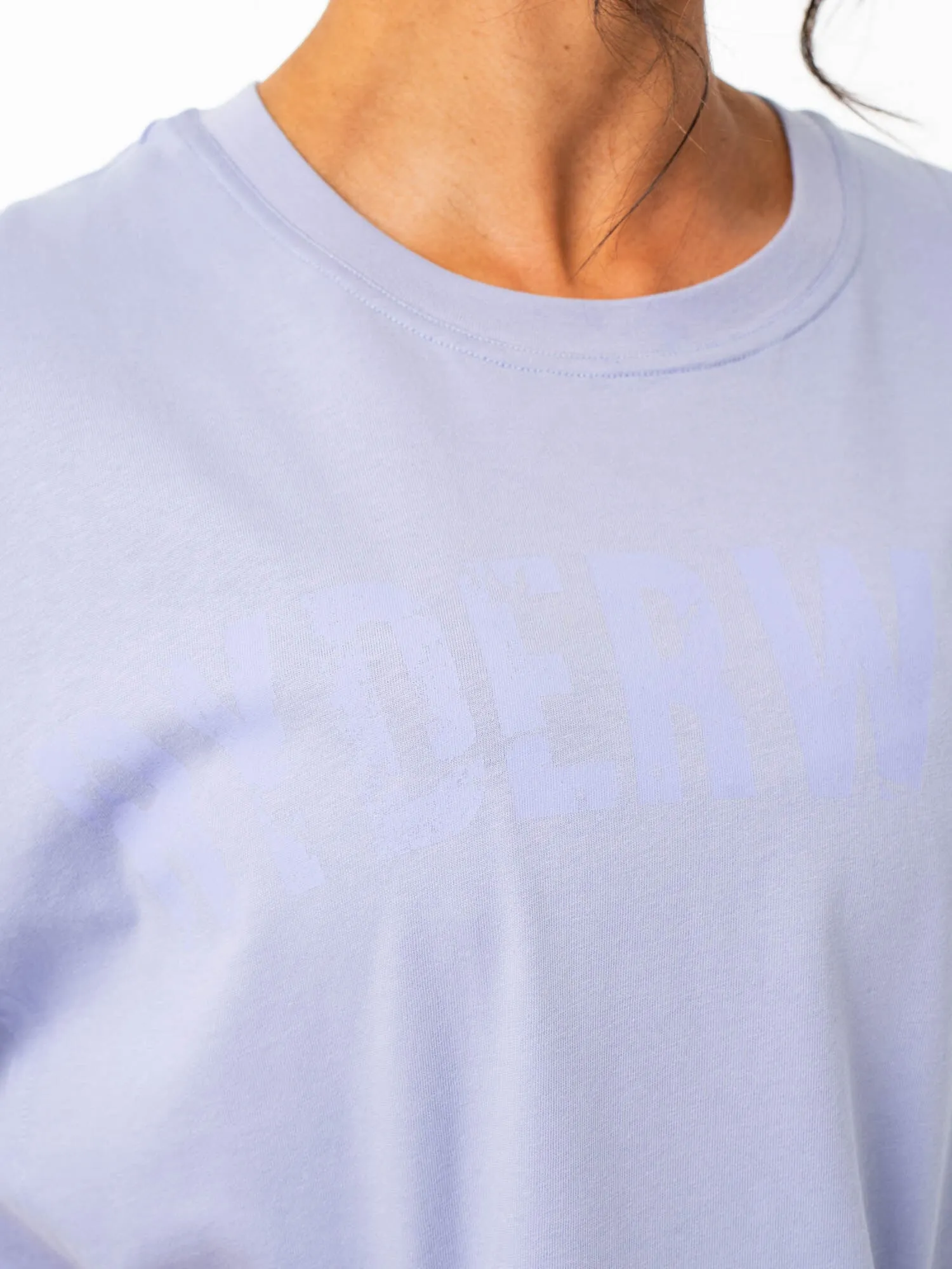 Force Oversized T-Shirt - Lilac Blue DoubleStitched Seams AntiPilling
