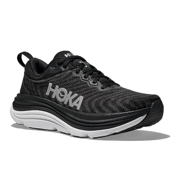 HOKA Women's Gaviota 5 Wide Black/White high - visibility shoes functional shoe utility