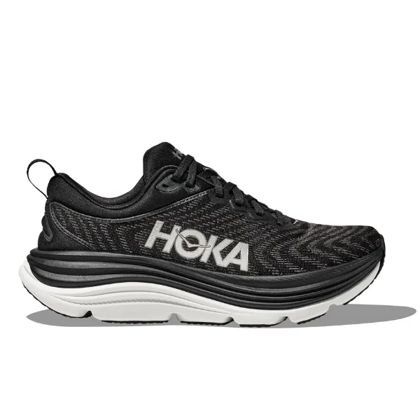 running on a dirt track shoes Indoor Training HOKA Women's Gaviota 5 Wide Black/White