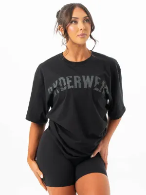 Force Oversized T-Shirt - Black Soft Knit Microfiber Blend