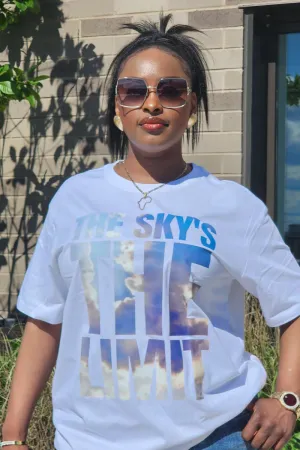Fashion and Comfort SKY / WHITE TEE UNISEX