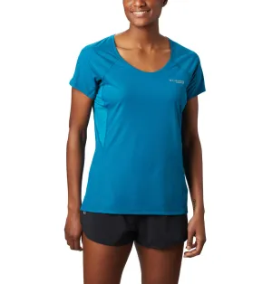 Columbia Women Blue Titan Ultra II Short Sleeve Cozy Wear Design