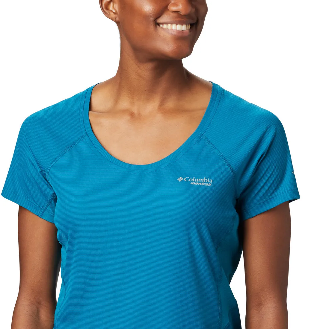 Columbia Women Blue Titan Ultra II Short Sleeve Breathable Mesh Panels casual outing