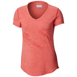 Columbia Women Red Trinity Trail 2.0 Graphic Short Sleeve (Sun Protection) thermal Lightweight Feel