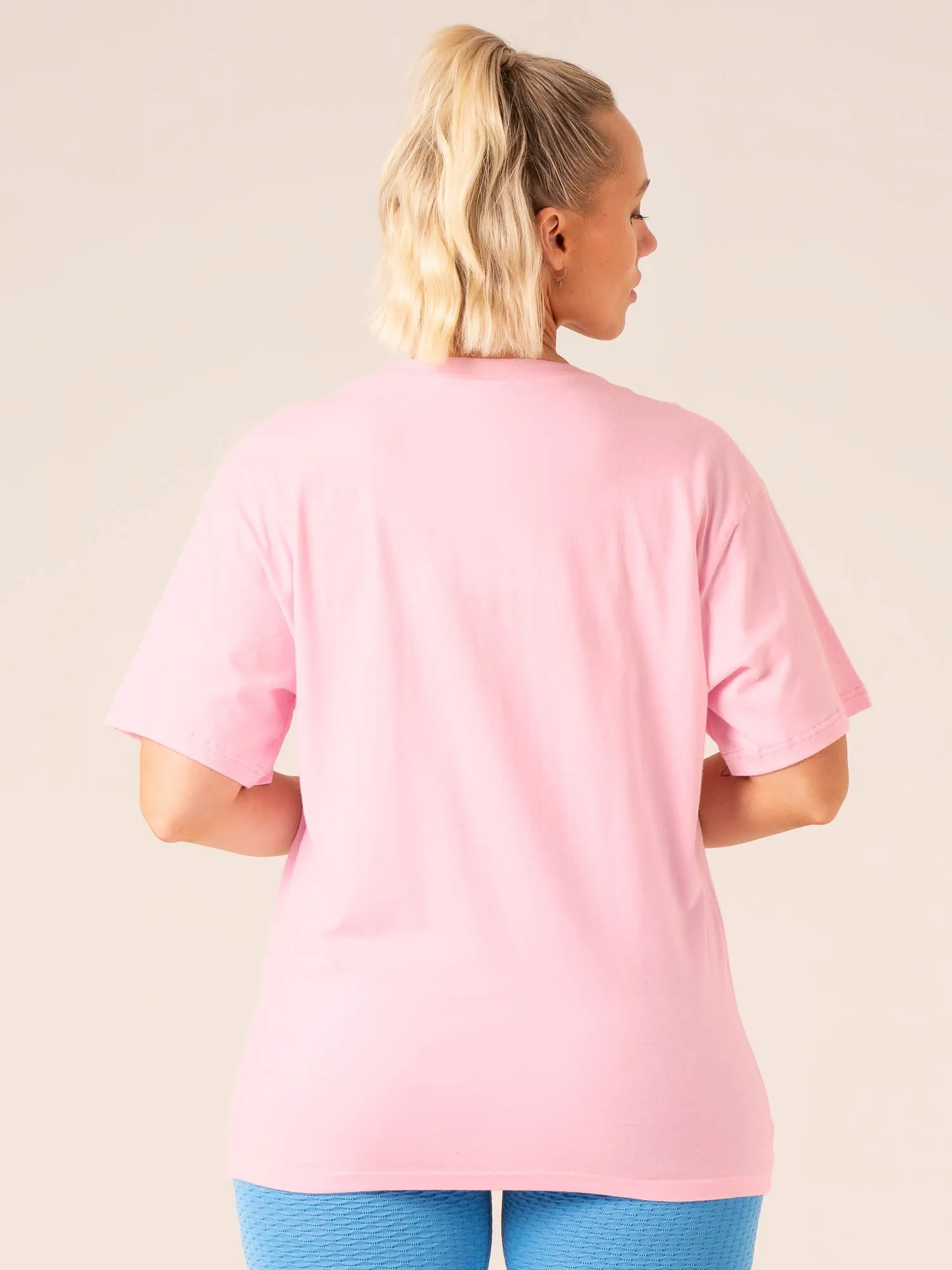 Light Trend LongLastingColor Grit Oversized T-Shirt - Pink