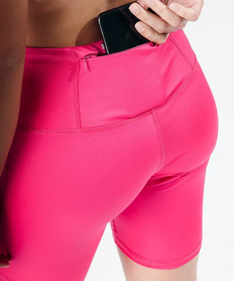 Pink Glo Essential Biker Short Bold Patterns Quick Dry Wear Fit